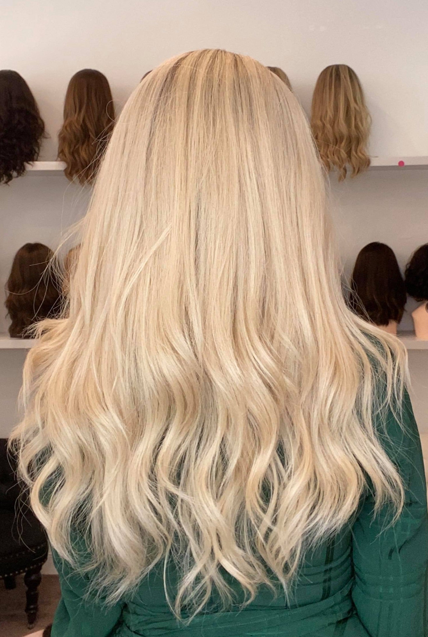 22" Premium Remy Human Hair Wig - Light Density - Platinum Blonde