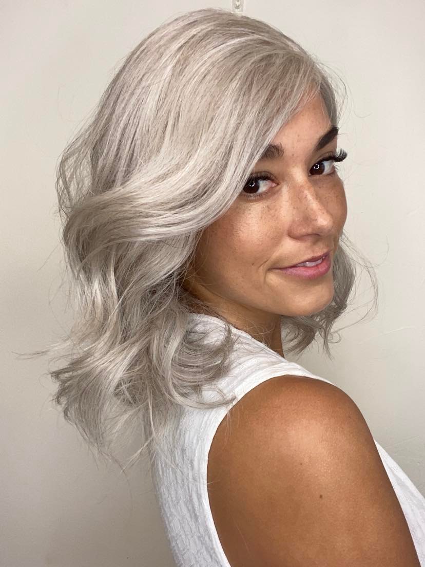 16" Premium Remy Human Hair Wig - Ultra Light Density - SNOW Grey