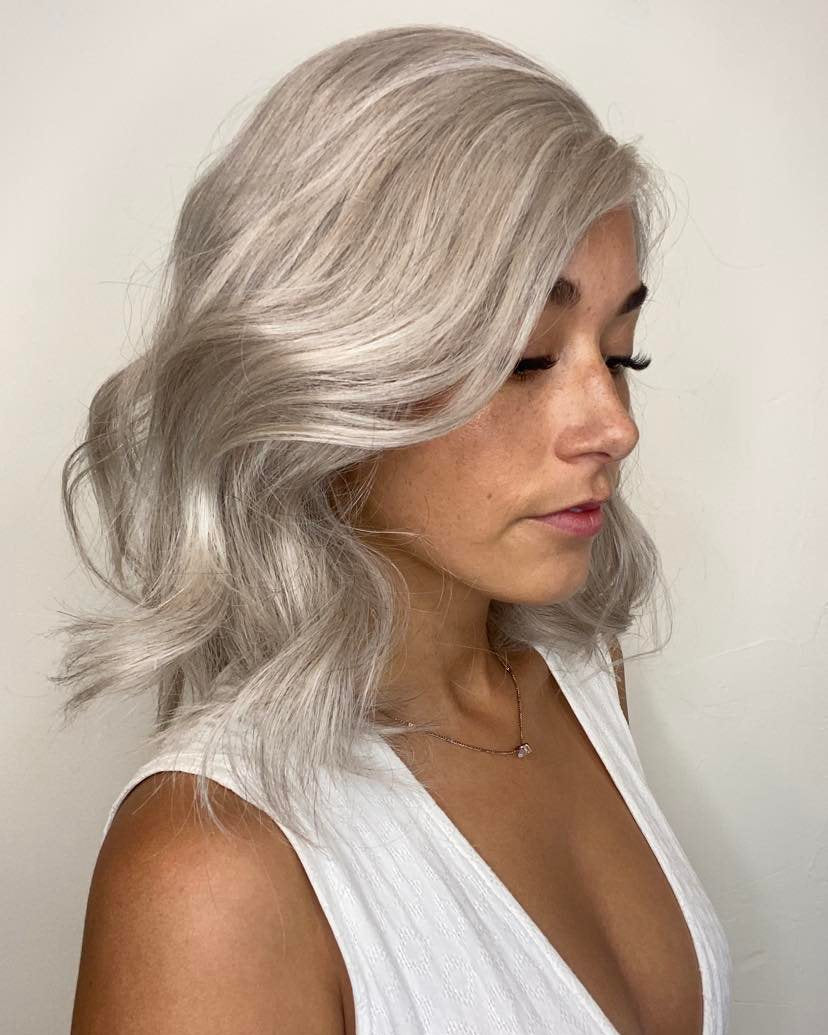 16" Premium Remy Human Hair Wig - Ultra Light Density - SNOW Grey